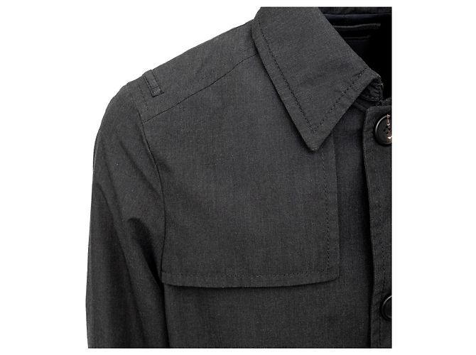 Prada Kurzmantel Trench Anthrazit Kevlar Mischung Grau - Ansicht 9