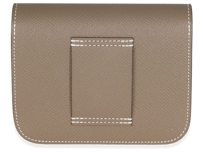 Cartera Slim Constance Epsom Etoupe de Hermès GHW Castaño - vista 2