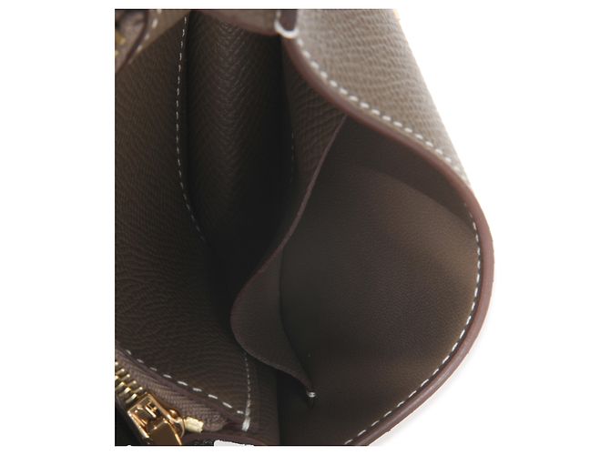 Cartera Slim Constance Epsom Etoupe de Hermès GHW Castaño - vista 5