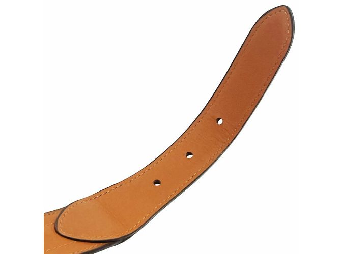 Burberry London Check Pattern Leather Belt Beige Dark brown - view 7