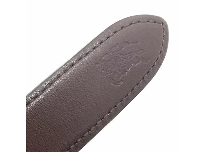 Burberry London Check Pattern Leather Belt Beige Dark brown - view 8