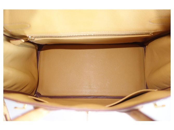 Borsa Hermès Birkin 30 in struzzo oro Beige - vista 14