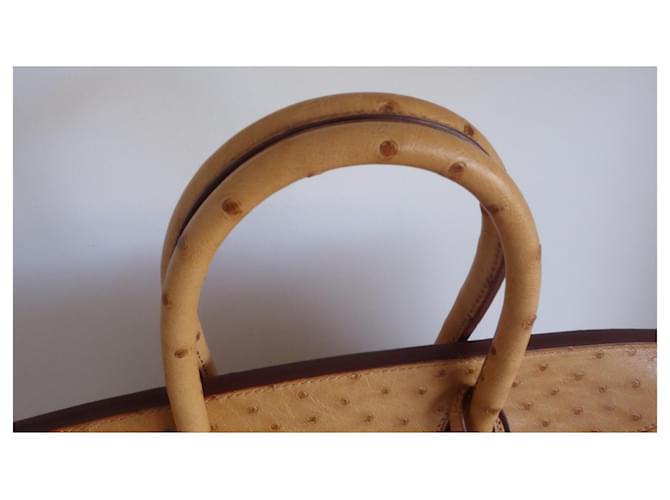Borsa Hermès Birkin 30 in struzzo oro Beige - vista 4