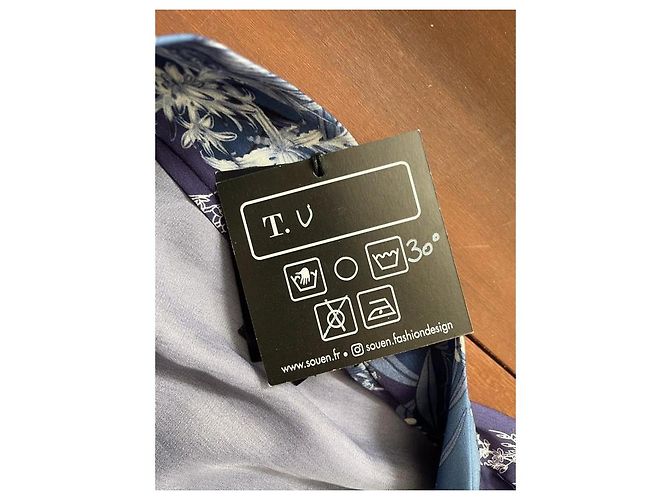 Autre Marque Kimono + Cinturón Obi de Seda Impresa Blanco Azul - vista 18