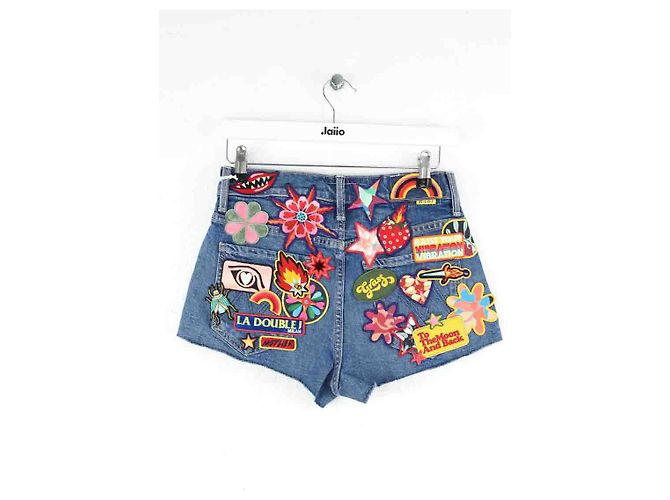 Autre Marque Mini pantaloni corti in cotone blu - vista 3