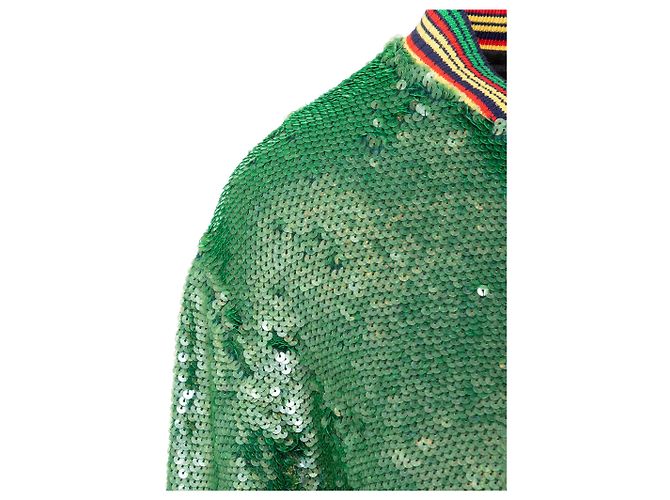 Autre Marque Ashish Pailletten Bomberjacke Grün - Ansicht 10
