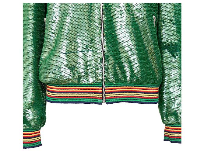Autre Marque Ashish Pailletten Bomberjacke Grün - Ansicht 6