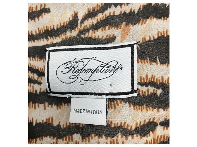 Redemption Beige / Tan / Black Sequined Leopard Printed Chiffon Top Camel - view 4