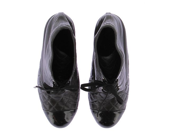 Chanel Botines de tacón de cuero Negro - vista 6