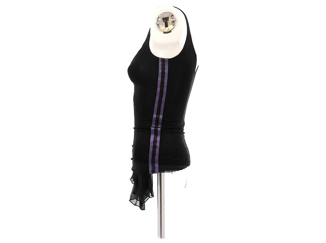 Top nero Gucci con spalline viola - vista 4