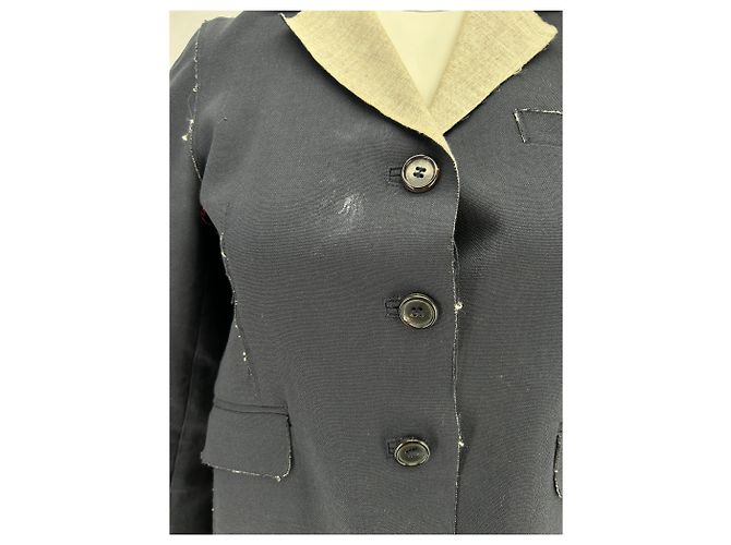 Marni Blazer in misto lana e lino Blu navy - vista 5
