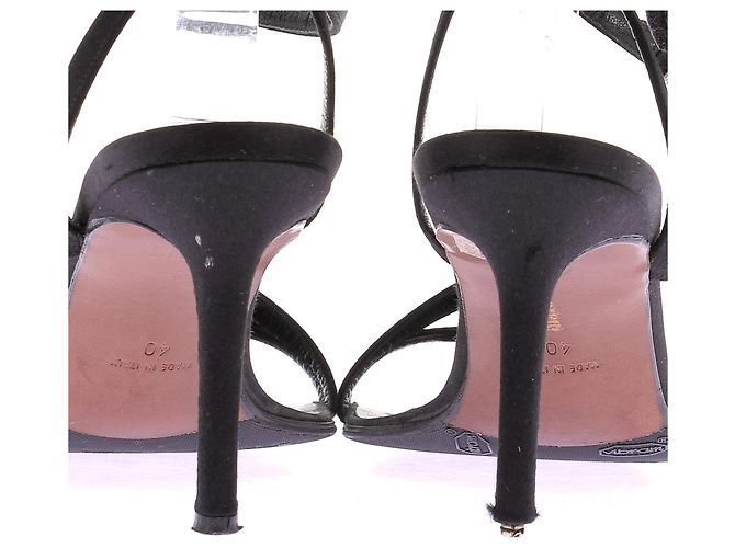Décolleté Christian Dior in tela nera con charm CD strassati Nero - vista 8