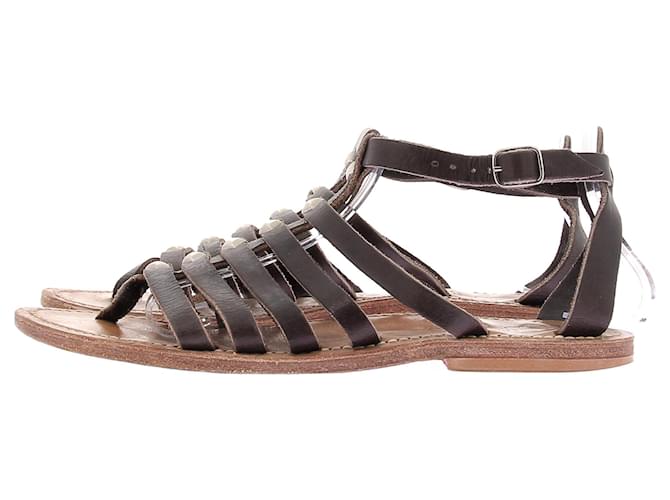 K Jacques Sandali in pelle Marrone - vista 3