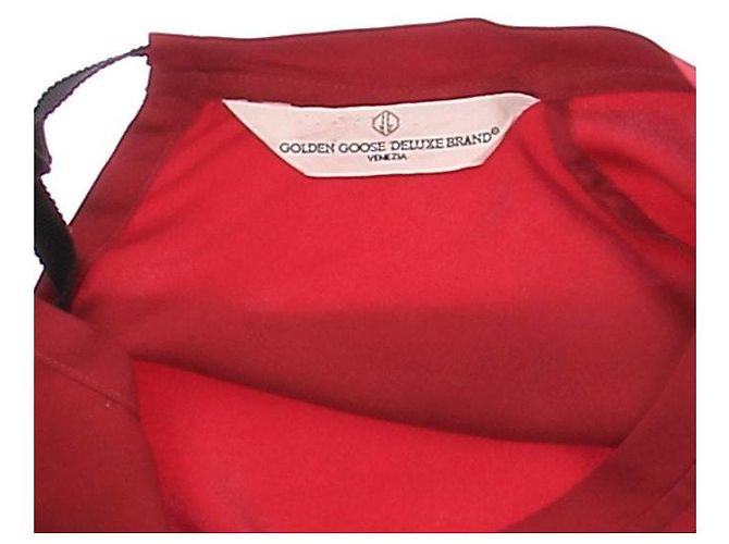 Top de seda roja de manga corta Golden Goose - vista 5