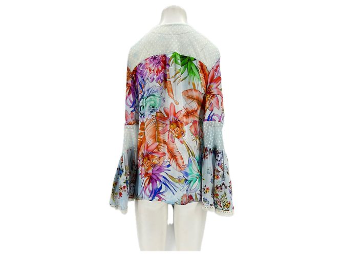 Autre Marque Top in seta con stampe e nodo SUNDAY SAINT-TROPEZ Multicolore - vista 2