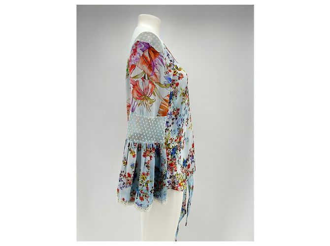 Autre Marque Top in seta con stampe e nodo SUNDAY SAINT-TROPEZ Multicolore - vista 3