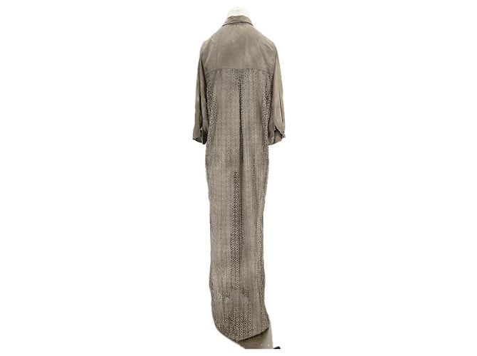 Autre Marque SUNDAY SAINT-TROPEZ Spitzen-Maxikleid Taupe Grau - Ansicht 2