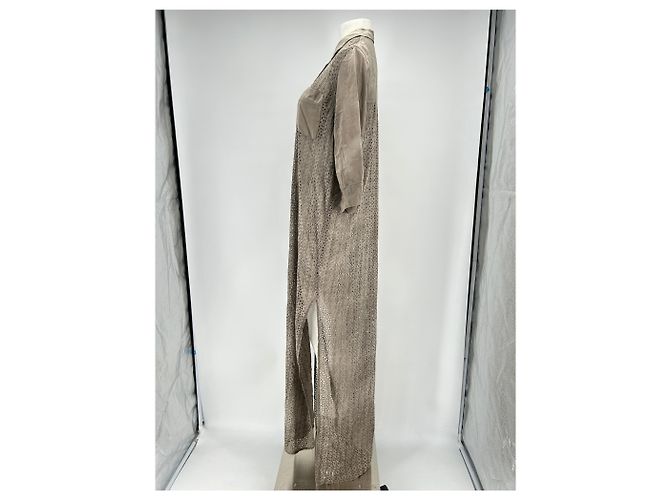 Autre Marque SUNDAY SAINT-TROPEZ Spitzen-Maxikleid Taupe Grau - Ansicht 4
