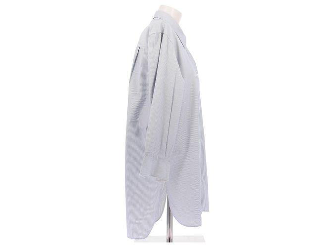 Céline Vestido camisa a rayas Azul - vista 3