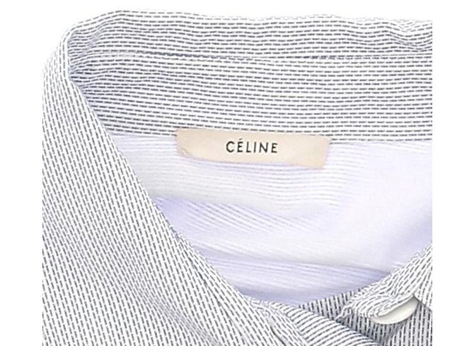 Céline Vestido camisa a rayas Azul - vista 5