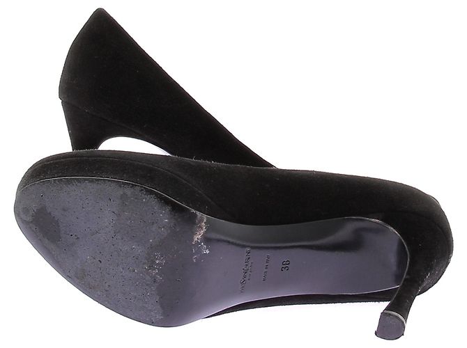 Décolleté in camoscio nero Yves Saint Laurent Taglia 38 - vista 7