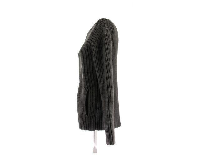 Lanvin Wollcardigan in Khaki mit Reißverschluss - Ansicht 4