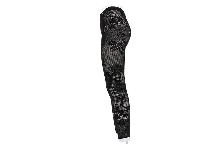 Chanel Leggings de malla negra Negro - vista 4