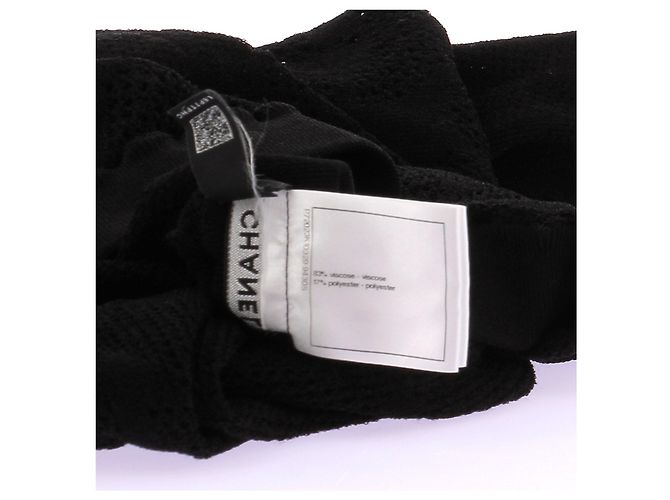 Chanel Leggings de malla negra Negro - vista 6