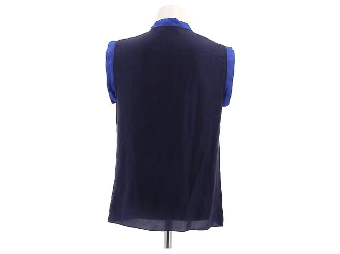 Top sin mangas de seda Lanvin Azul - vista 2