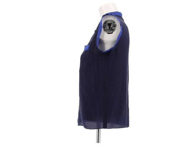Top sin mangas de seda Lanvin Azul - vista 4