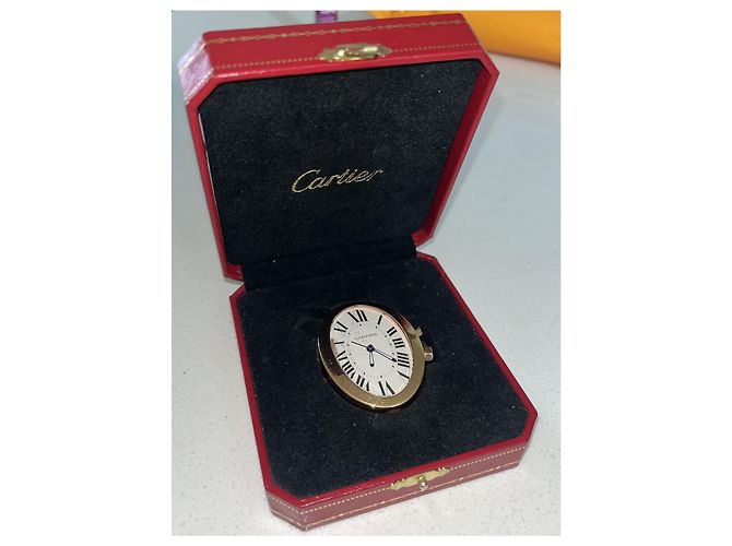 Cartier arbitre 3111 18k Réveil Baignoire Voyage Plaqué Or Rose - vue 2