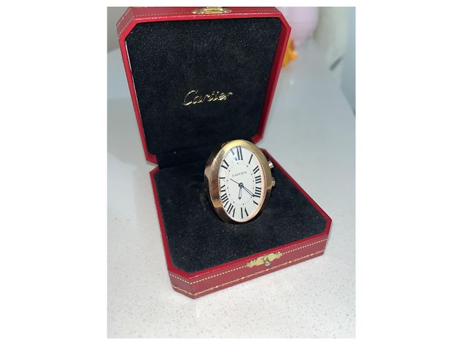 Cartier arbitre 3111 18k Réveil Baignoire Voyage Plaqué Or Rose - vue 3