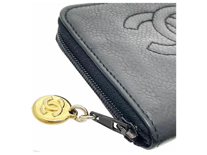 Monedero de piel de ternera granulada negra Chanel Negro - vista 5