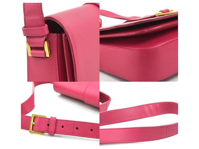 Borsa a spalla in pelle rosa Saint Laurent - vista 3