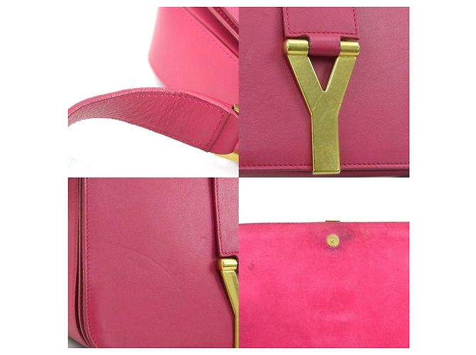 Borsa a spalla in pelle rosa Saint Laurent - vista 4