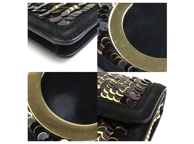 Borsa clutch in pelle nubuck nera Salvatore Ferragamo - vista 3