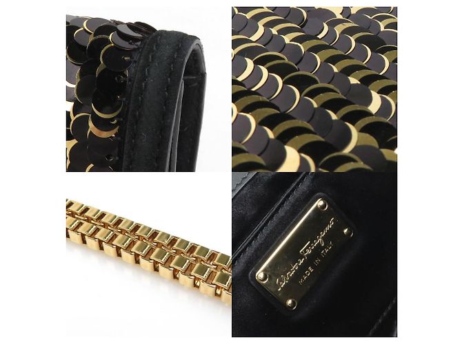 Borsa clutch in pelle nubuck nera Salvatore Ferragamo - vista 4