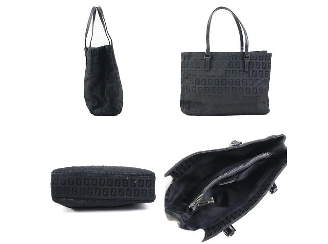 Fendi Zucchino Nylon Canvas Handtasche Schwarz - Ansicht 2