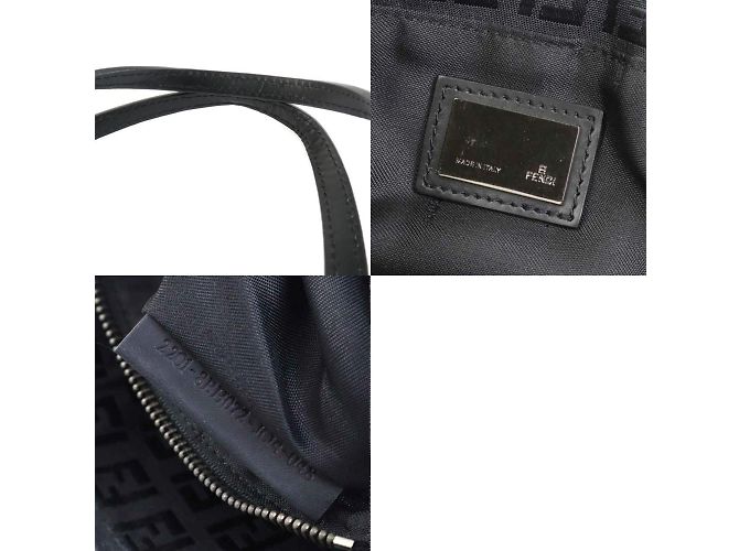 Fendi Zucchino Nylon Canvas Handtasche Schwarz - Ansicht 5