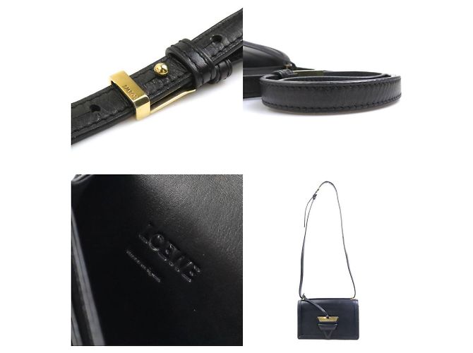 Borsa a spalla in pelle nera Loewe Nero - vista 5