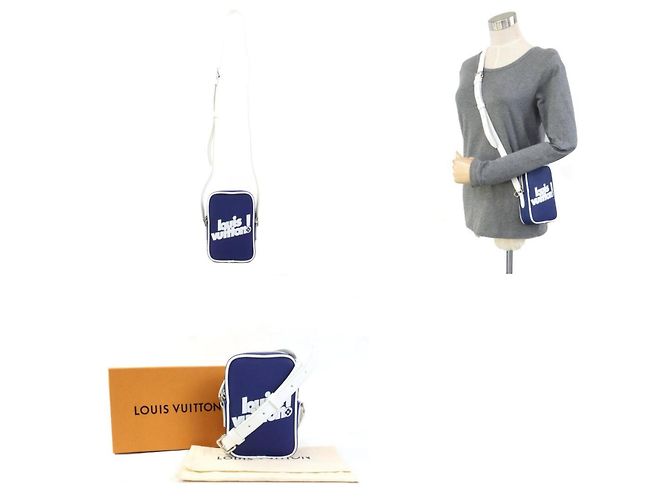 Borsa a Spalla Louis Vuitton Bianco Blu - vista 5