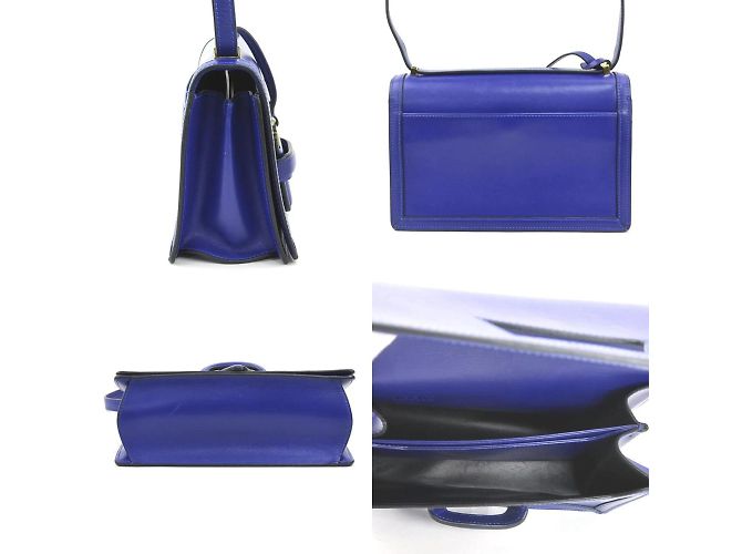 Borsa a spalla in pelle Loewe Barcellona Blu - vista 2