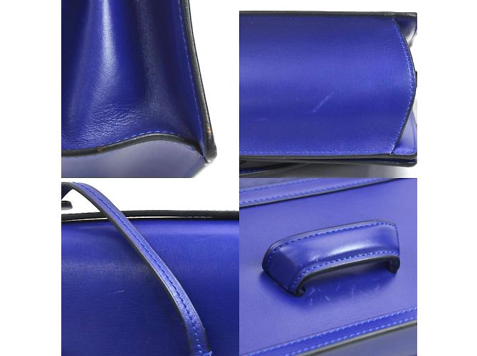 Borsa a spalla in pelle Loewe Barcellona Blu - vista 4