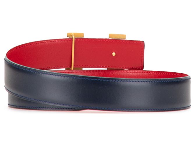Reversibler Constance H Gürtel aus blauem Leder von Hermès Marineblau - Ansicht 3