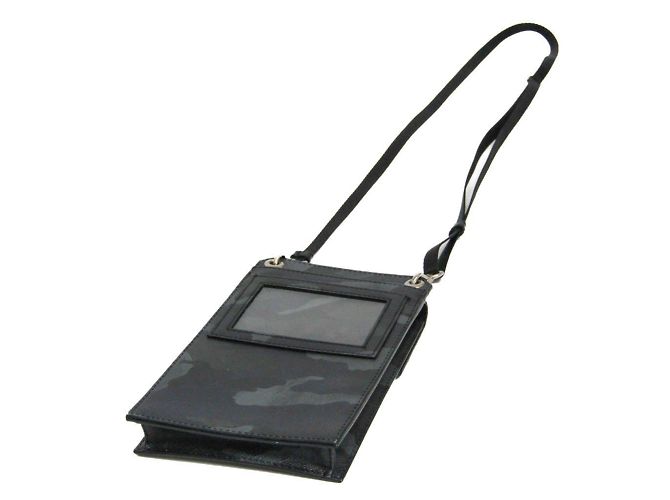 Pochette a spalla camouflage Saffiano di Prada Nero Cachi - vista 2