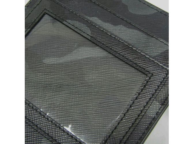 Pochette a spalla camouflage Saffiano di Prada Nero Cachi - vista 8