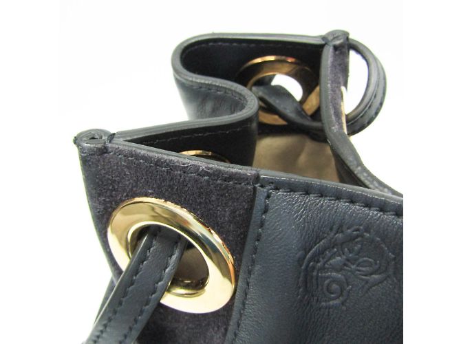 Borsa tote in pelle e suede blu scuro Chloé Blu navy - vista 7