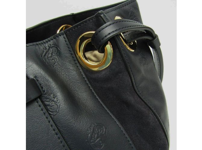 Borsa tote in pelle e suede blu scuro Chloé Blu navy - vista 9
