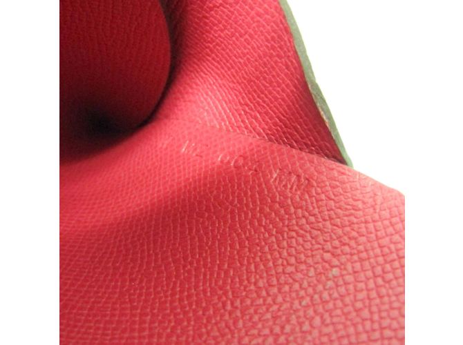 Hermès Hermes Calvi Duo Leather Card Case in Ruby Red - view 10