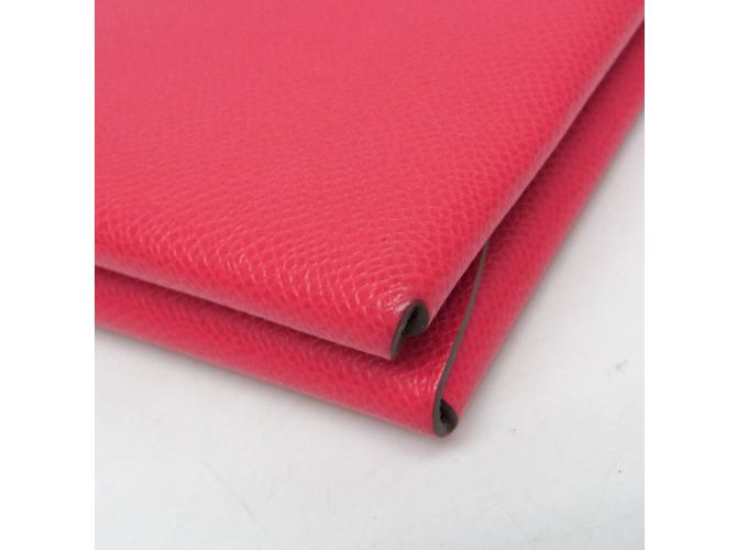 Hermès Hermes Calvi Duo Leather Card Case in Ruby Red - view 5